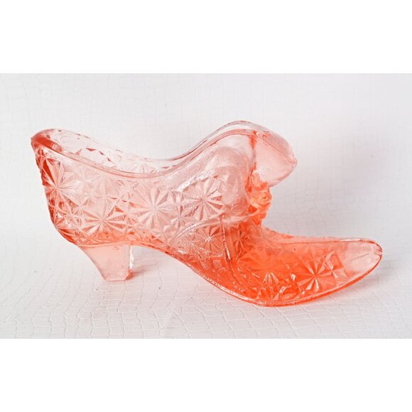 Fenton Other - Fenton Glass Rose Pink Daisy & Button Victorian Style Slipper Shoe